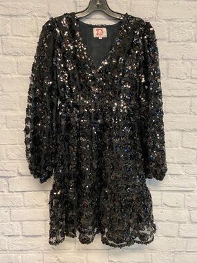 Victoria Dunn Black Sequin Dress Size XS